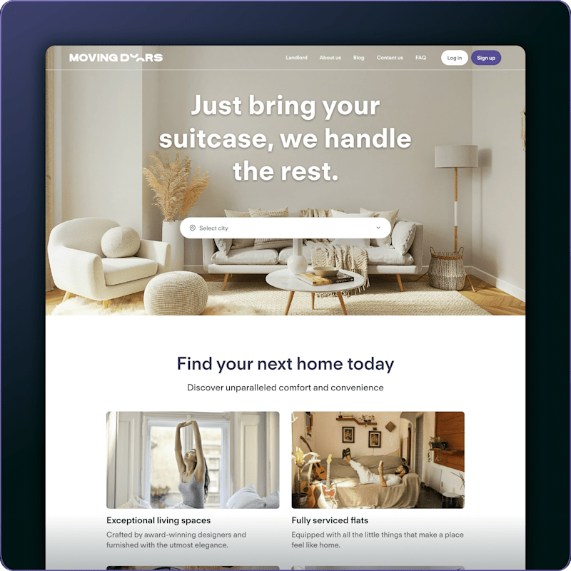 Cover image for Website design of an accommodation platform for digital nomads