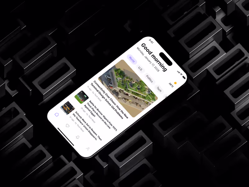 Cover image for  News App UI Design