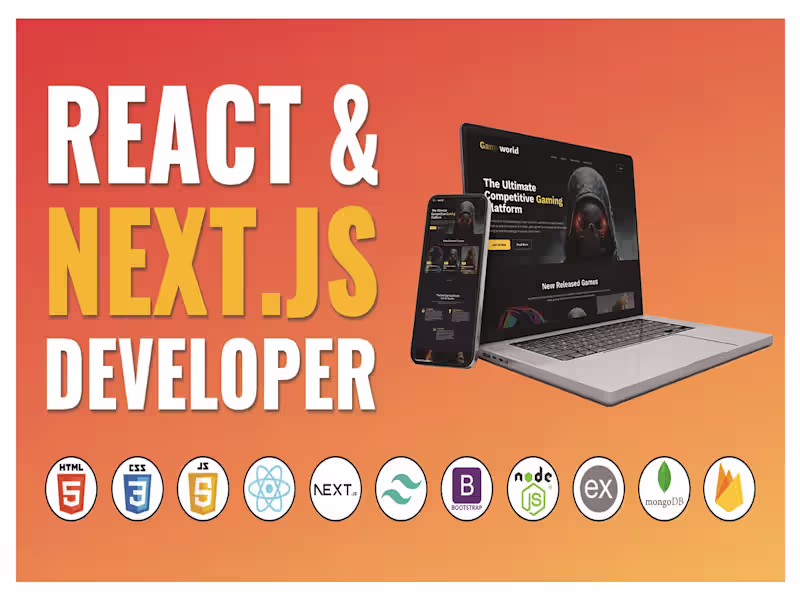 Cover image for I will develop a website using React, Next Js, Tailwind CSS
