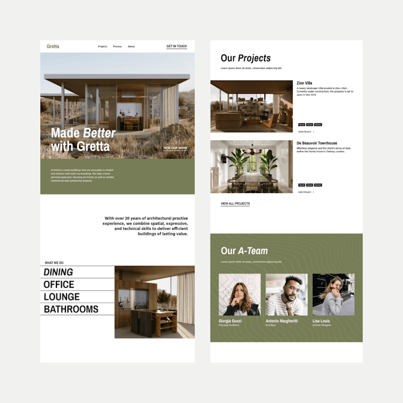 Cover image for Gretta Website Concept