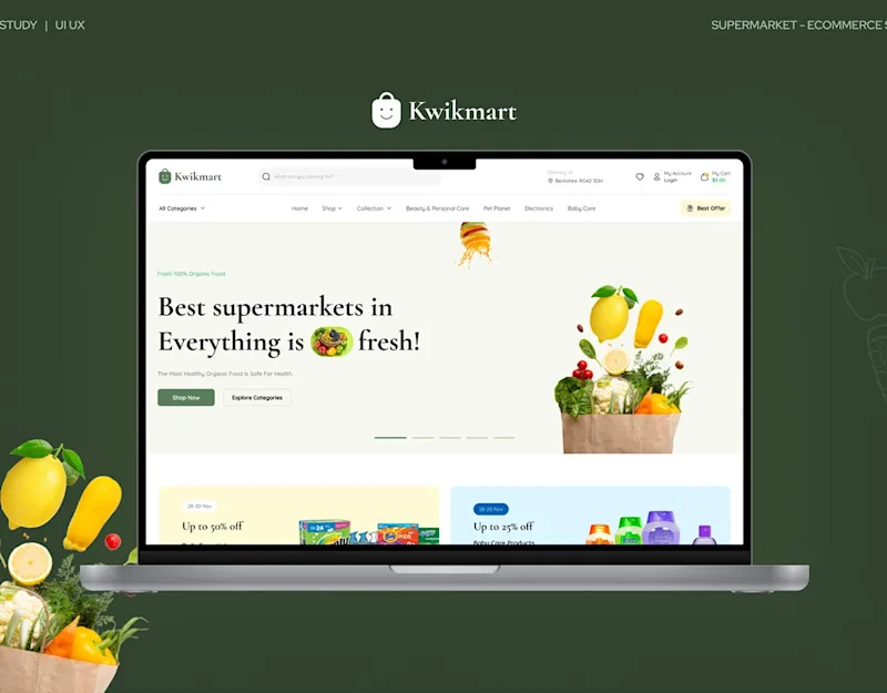 Cover image for Kwikmart - Supermarket Website UI/UX