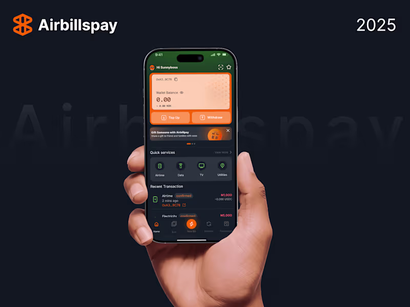 Cover image for AirbillsPay Redesign | MOBILE AND WEB APP
