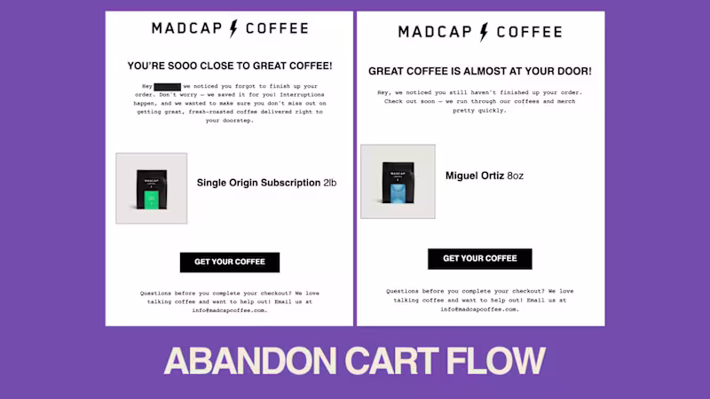 Cover image for Email automations I designed and created while with Madcap C...