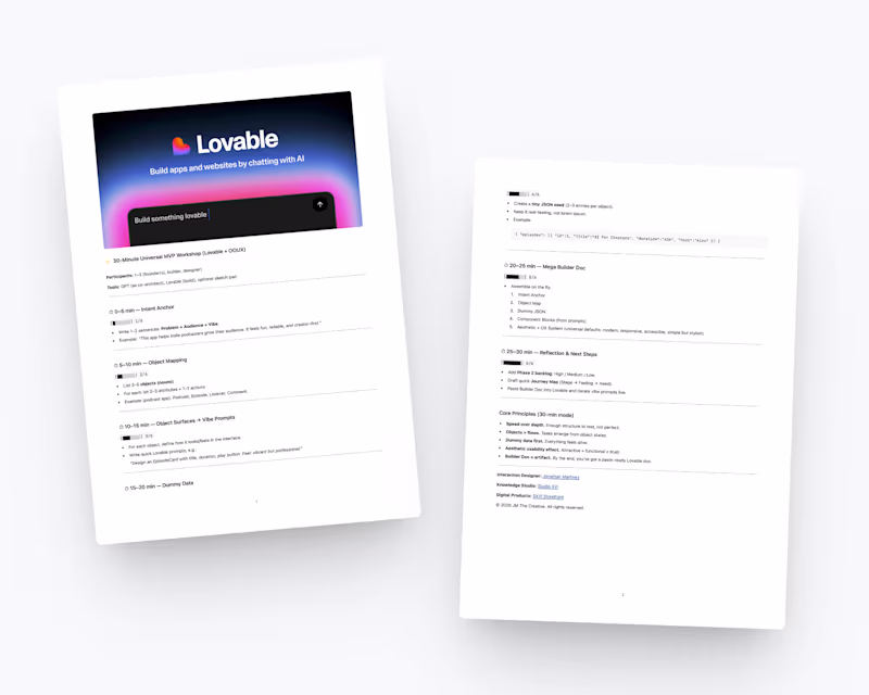 Cover image for Lovable MVP Workshop