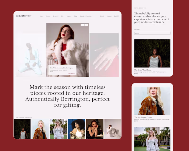 Cover image for Berrington - UX Design (Website) For Luxury Brand