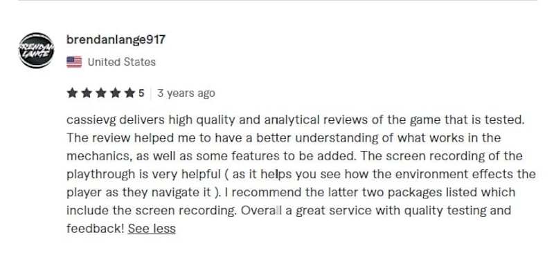 Cover image for Reviews of clients whose games I Playtested