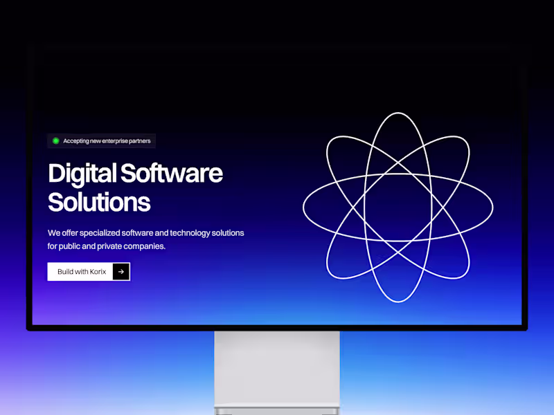 Cover image for Korix — Animated SaaS & Tech Framer Template