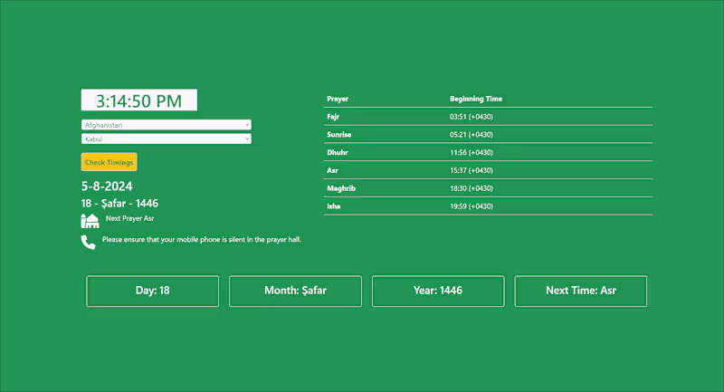 Cover image for Prayer Time Worldwide Prototype (APIs based)