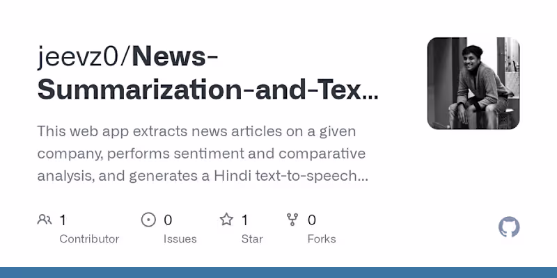 Cover image for News Summarization and TTS Application Development