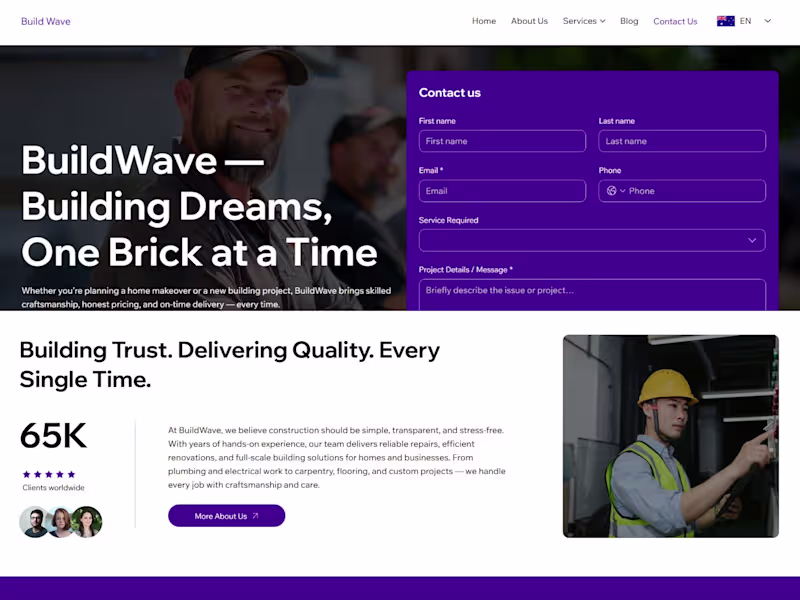 Cover image for End-to-End Building Construction Services Website