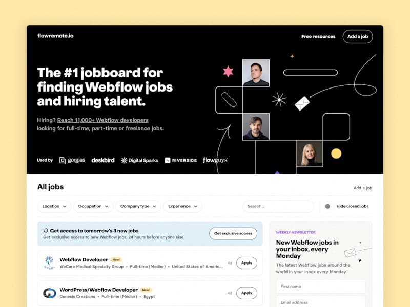 Cover image for World's largest Webflow job board