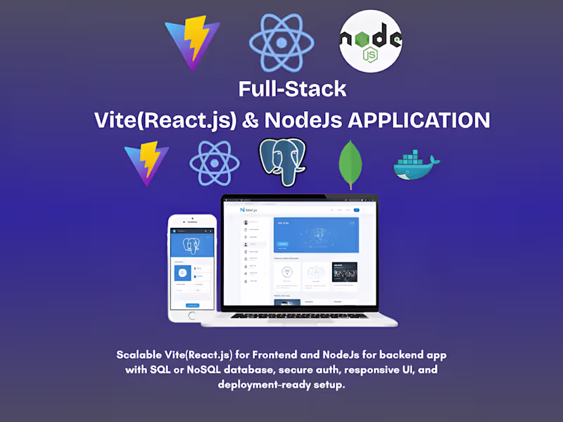 Cover image for Full-Stack Vite (React.js) and Node.js Application