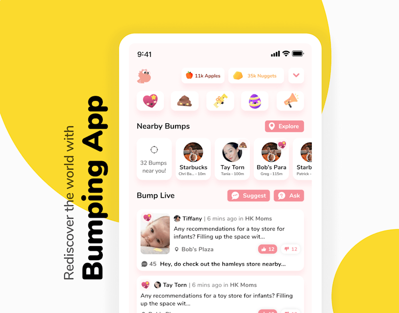 Cover image for Bumping App design