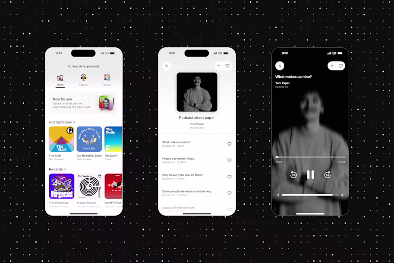 Cover image for Echoes –– a beautifully designed Podcast app. Designer in Pa...