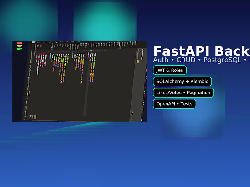 Cover image for API Development & Integrations (FastAPI, Python)