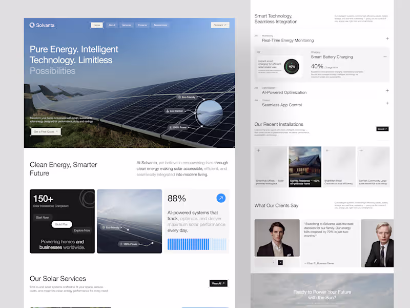 Cover image for Solvanta — Modern Solar Energy Solutions