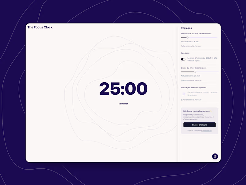 Cover image for The Focus Clock: Minimalist deep work timer (FR)