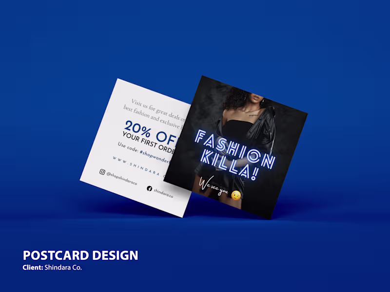 Cover image for Fashion Killa! Marketing Card: Postcard Design