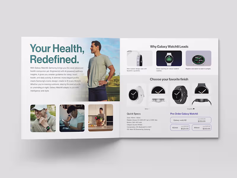 Cover image for Samsung Galaxy Watch8 Brochure Design