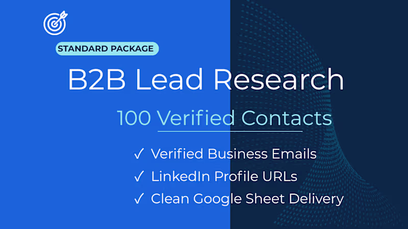 Cover image for B2B Lead Research — 100 Verified Contacts