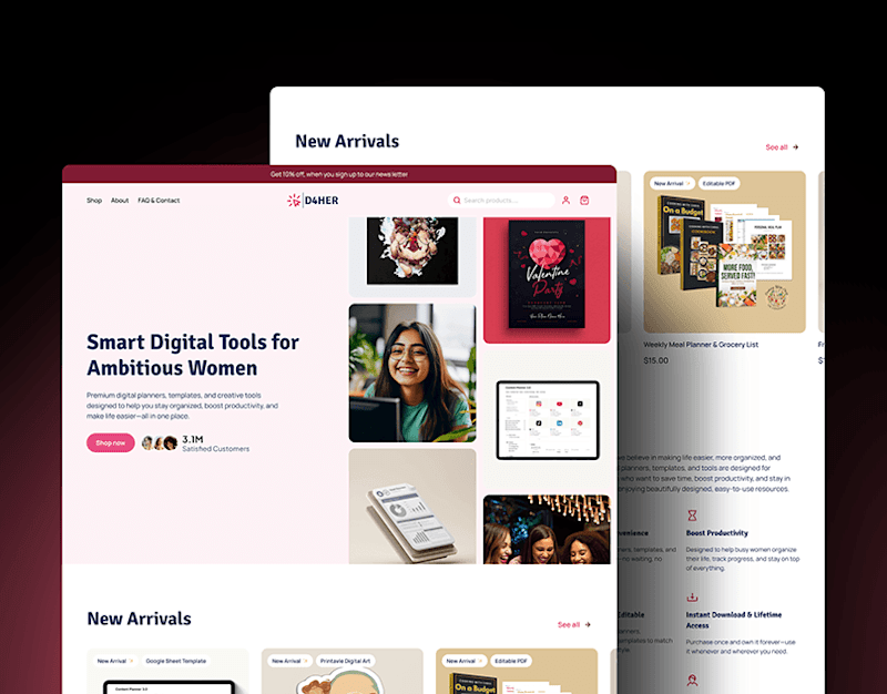 Cover image for Digital 4 Her E-commerce Landing Page