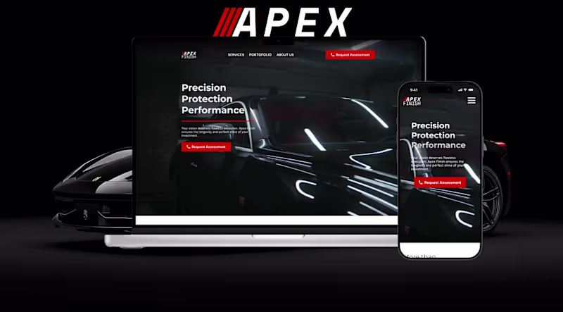 Cover image for Apex Finish — Premium Auto Detailing Website A luxury, high-...