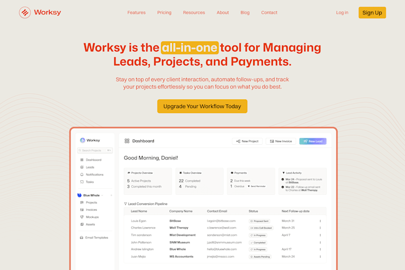 Cover image for Worksy Landing Page