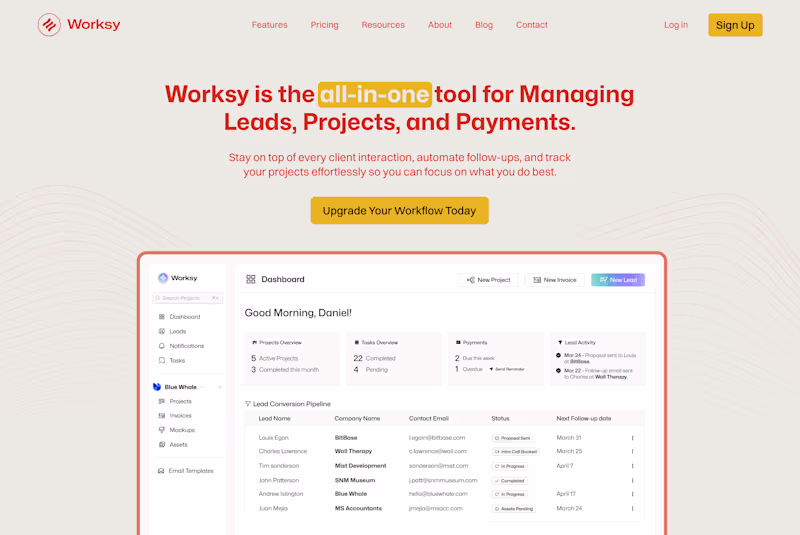 Cover image for Worksy Landing Page