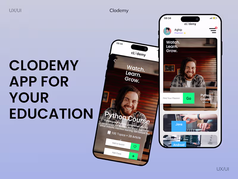 Cover image for UI Design for Educational App Clodemy