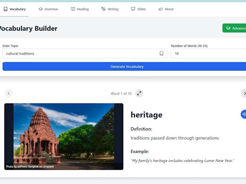 Cover image for Development of VocabularyBuilder.org