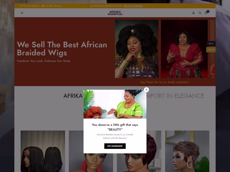 Cover image for Afrikamombraids WooCommerce Store Development