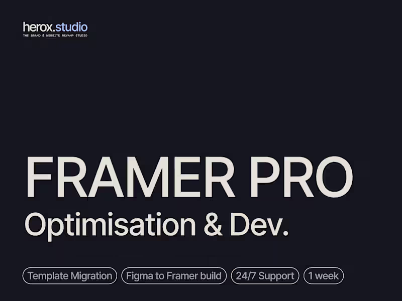 Cover image for Framer Expert: Optimisation and Development
