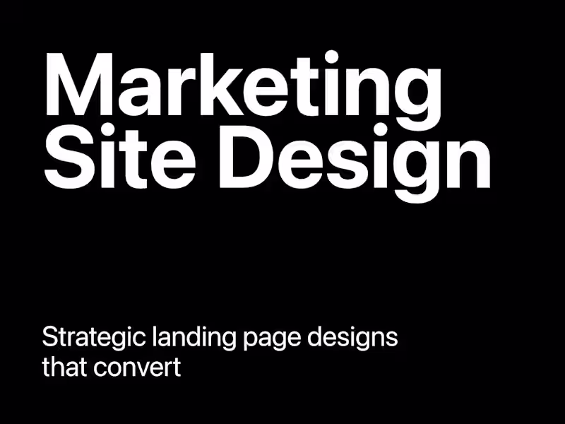 Cover image for Strategic Landing Page & Marketing Site Design