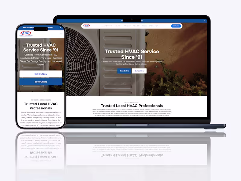 Cover image for ABC Heating & Air Conditioning Website