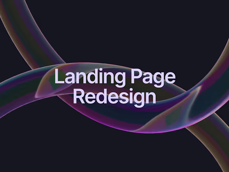 Cover image for Landing Page Design (Figma + Optional Webflow/Framer)