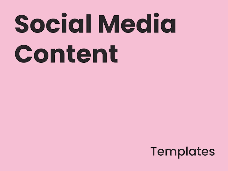 Cover image for Social Media Content Template