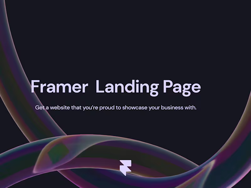 Cover image for Framer Landing Page (Design + Development)