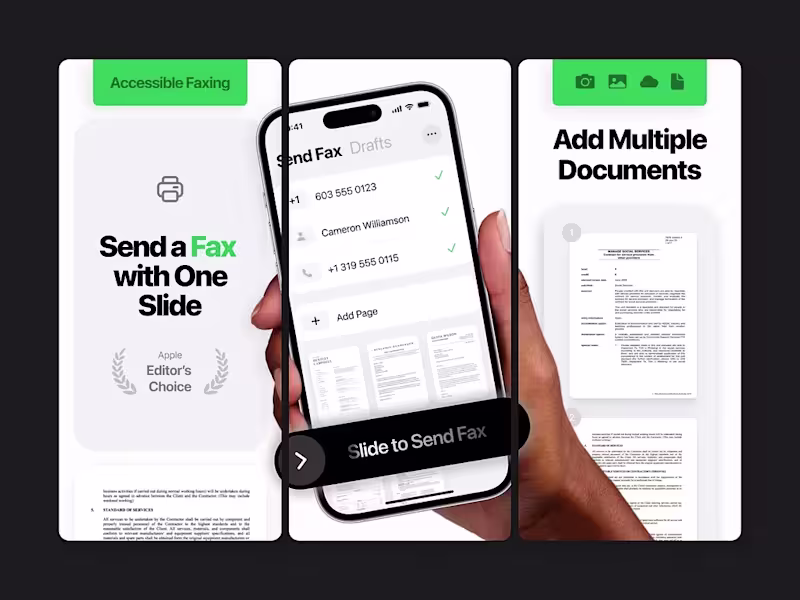 Cover image for Fax app screenshots