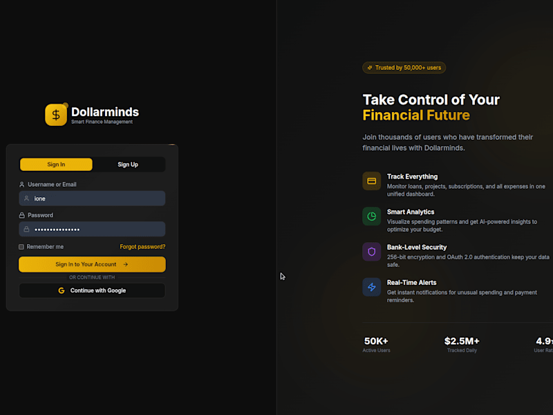 Cover image for Dollarminds Financial Management Platform - OPPORTUNITY!