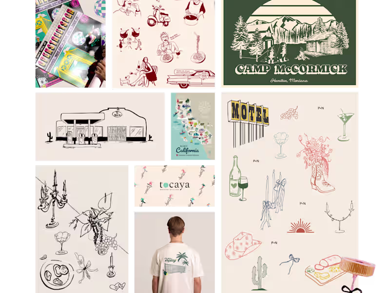 Cover image for On-brand artwork for merch, packaging, PR mailers, and events.