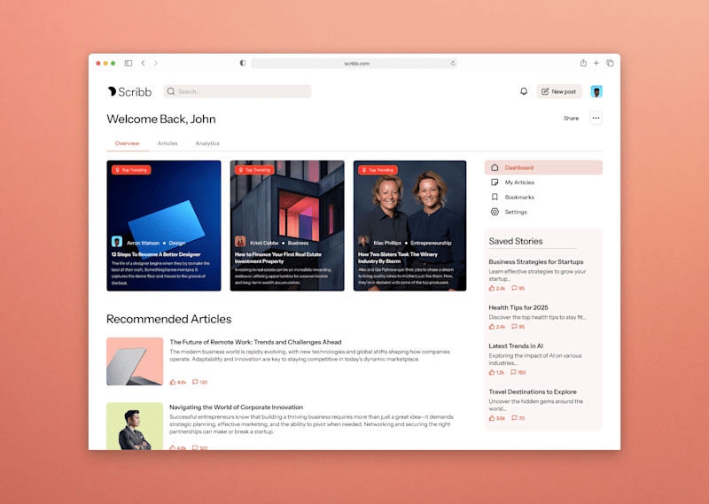 Cover image for Scribb — A Dynamic Digital Space for Thoughtful Expression