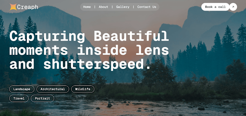 Cover image for Landing Page for Photography Company