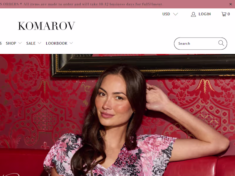 Cover image for Komarov – Luxury Women’s Fashion E-Commerce Website
