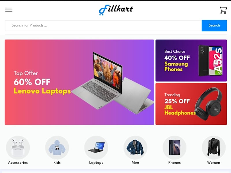Cover image for Fillkart React an E-commerce website 