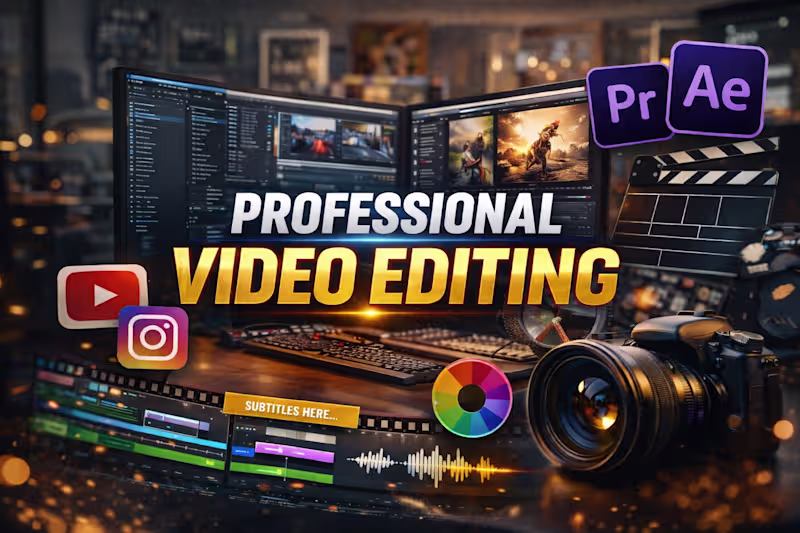 Cover image for I will do cinematic video editing and motion graphics