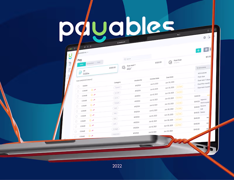 Cover image for Payables SaaS UI/UX Design