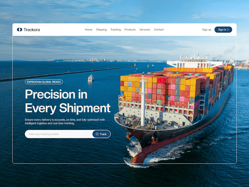 Cover image for Trackora - Shipping & Logistics Landing Page