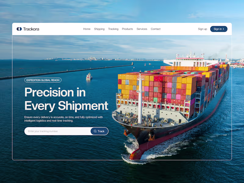 Cover image for Trackora - Shipping & Logistics Landing Page