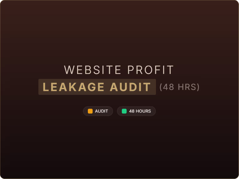 Cover image for Website Profit Leakage Audit (48 Hours)