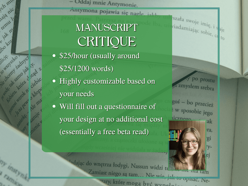 Cover image for Beta Reading and Manuscript Critique Experience